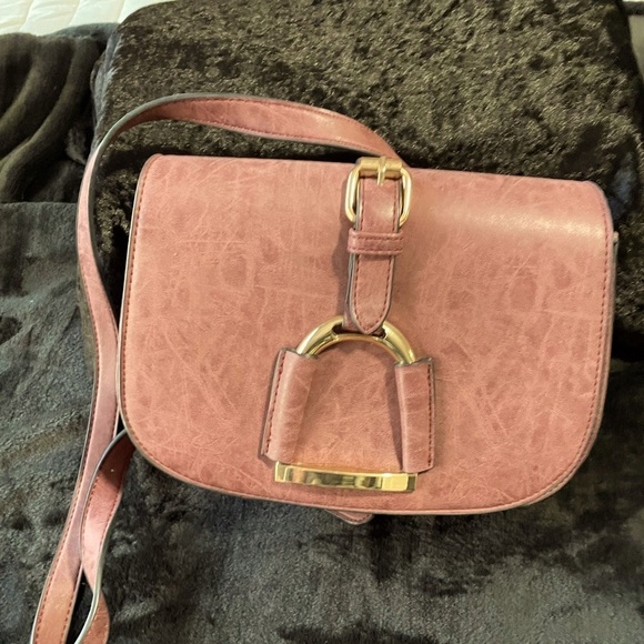 Handbags - Leather Crossbody Bag Purple Plum with Gold Hardware EUC